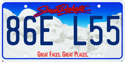 SD license plate 86EL55
