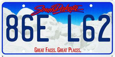 SD license plate 86EL62