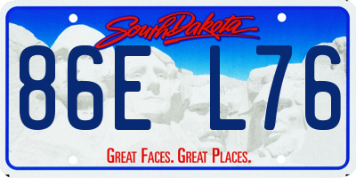 SD license plate 86EL76