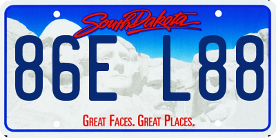SD license plate 86EL88