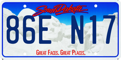 SD license plate 86EN17