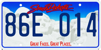SD license plate 86EO14