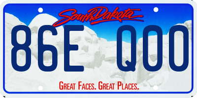 SD license plate 86EQ00