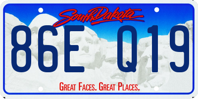 SD license plate 86EQ19