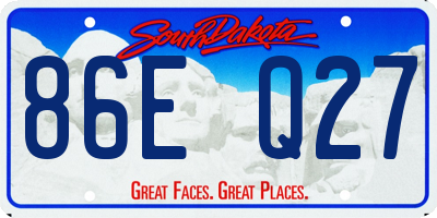 SD license plate 86EQ27