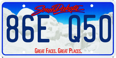 SD license plate 86EQ50