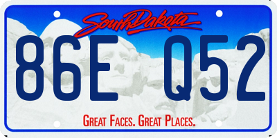 SD license plate 86EQ52
