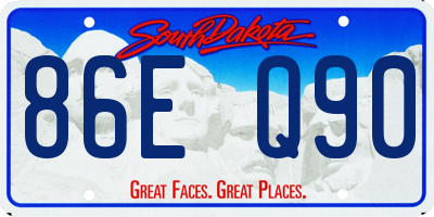 SD license plate 86EQ90