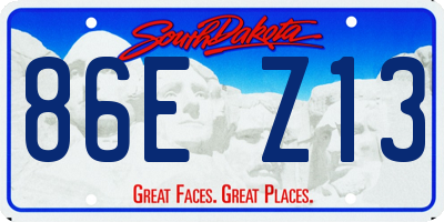 SD license plate 86EZ13