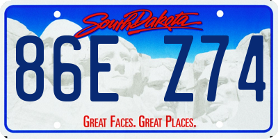 SD license plate 86EZ74