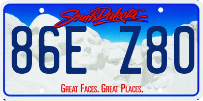 SD license plate 86EZ80
