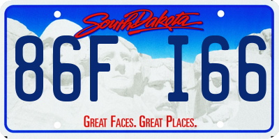 SD license plate 86FI66