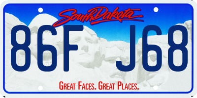 SD license plate 86FJ68