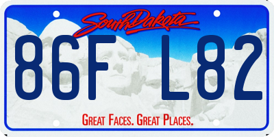 SD license plate 86FL82
