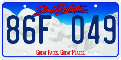 SD license plate 86FO49
