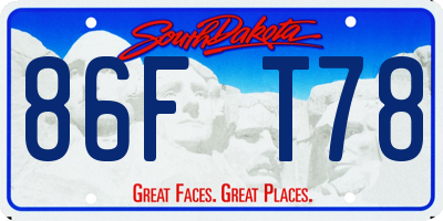 SD license plate 86FT78