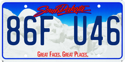 SD license plate 86FU46