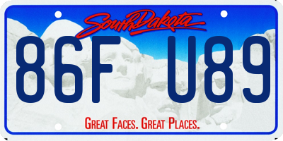 SD license plate 86FU89