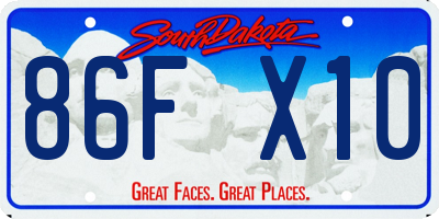 SD license plate 86FX10