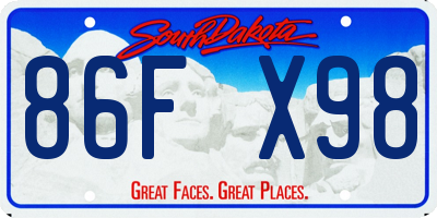 SD license plate 86FX98