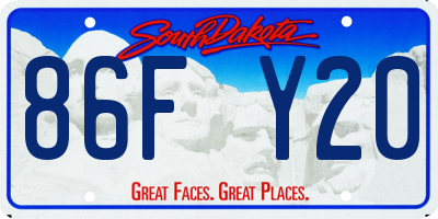 SD license plate 86FY20