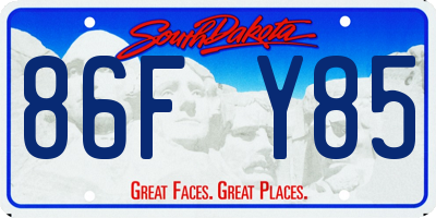 SD license plate 86FY85