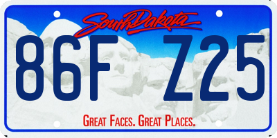 SD license plate 86FZ25