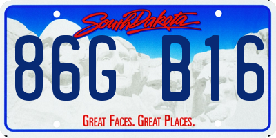 SD license plate 86GB16