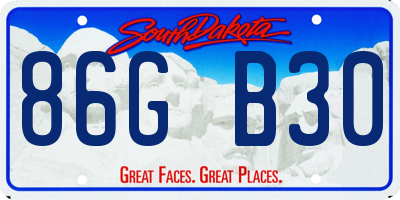 SD license plate 86GB30