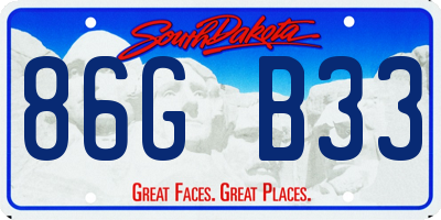 SD license plate 86GB33