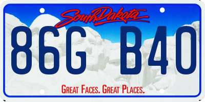 SD license plate 86GB40