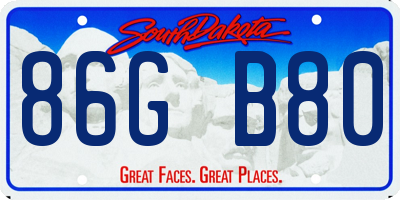 SD license plate 86GB80