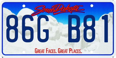 SD license plate 86GB81