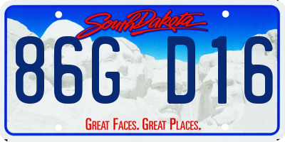 SD license plate 86GD16