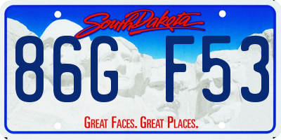 SD license plate 86GF53