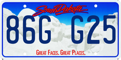 SD license plate 86GG25