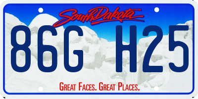 SD license plate 86GH25