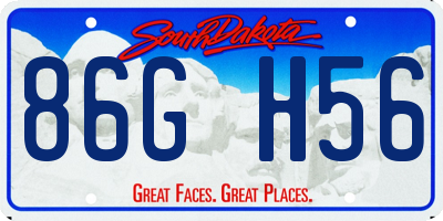 SD license plate 86GH56