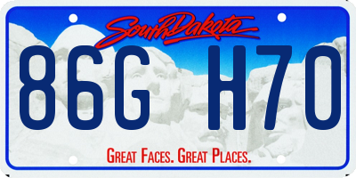 SD license plate 86GH70