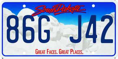SD license plate 86GJ42
