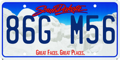 SD license plate 86GM56