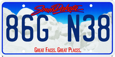 SD license plate 86GN38