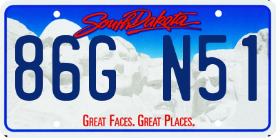 SD license plate 86GN51