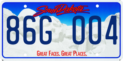 SD license plate 86GO04