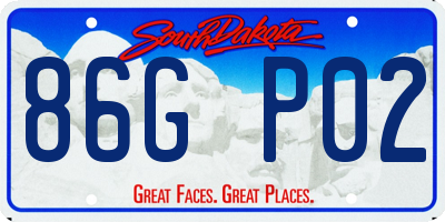 SD license plate 86GP02