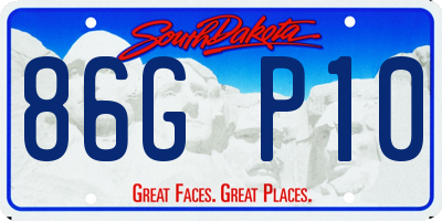 SD license plate 86GP10