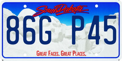 SD license plate 86GP45