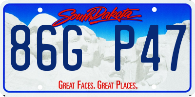 SD license plate 86GP47