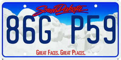 SD license plate 86GP59