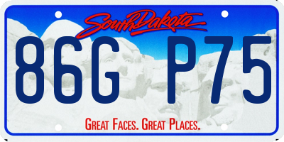 SD license plate 86GP75